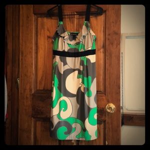 Casual spiral spotted patterned slip dress